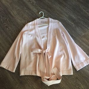 Loft pale pink wrap sweater